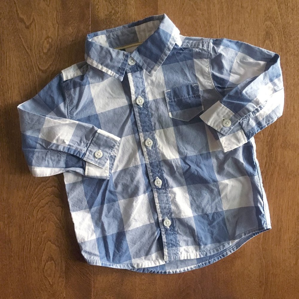 Carter's blue plaid shirt 9m